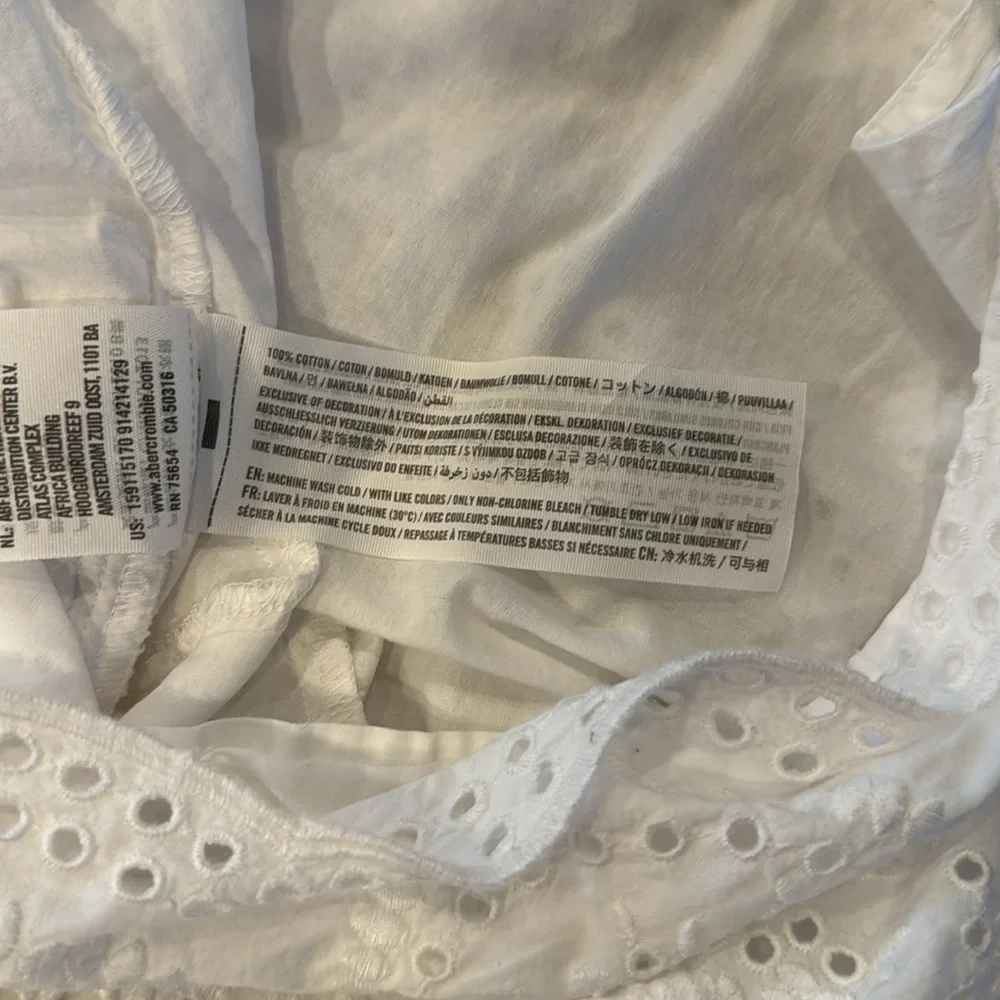 Abercrombie & fitch XS fit and flare halter mini dress cotton eyelet - Picture 8 of 16